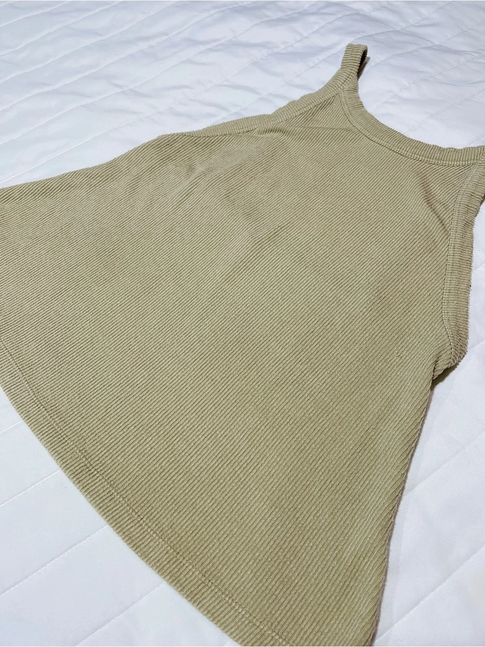 Free People Olive Ribbed Swing Tank